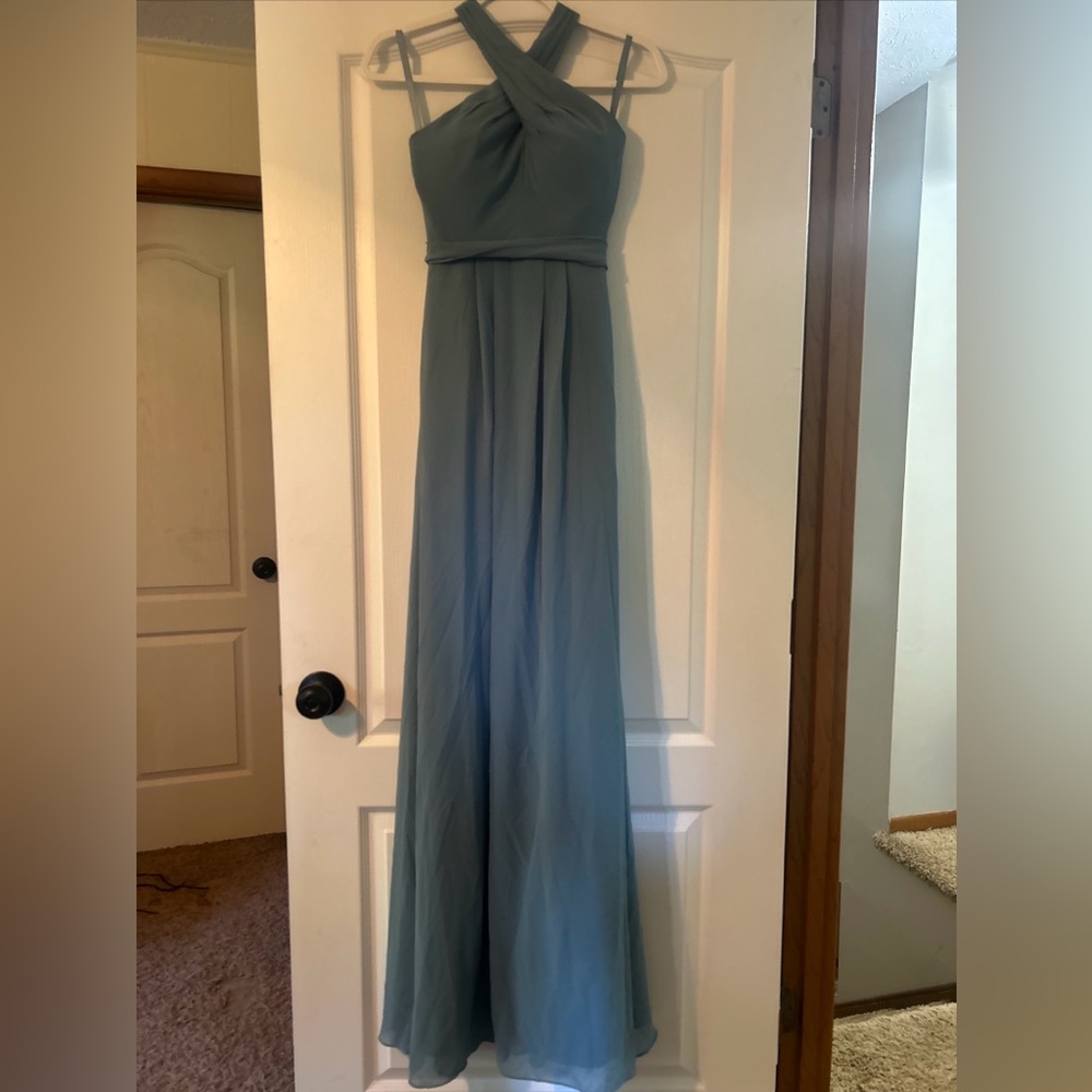 Kennedy Blue halter bridesmaid dress